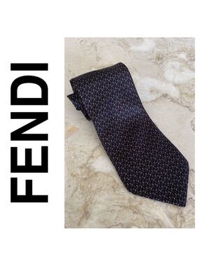 Fendi 100% Silk Monogram Tie